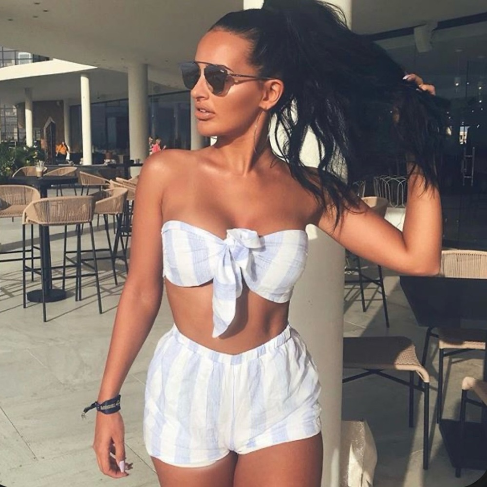 Stripe Shorts Matching Set